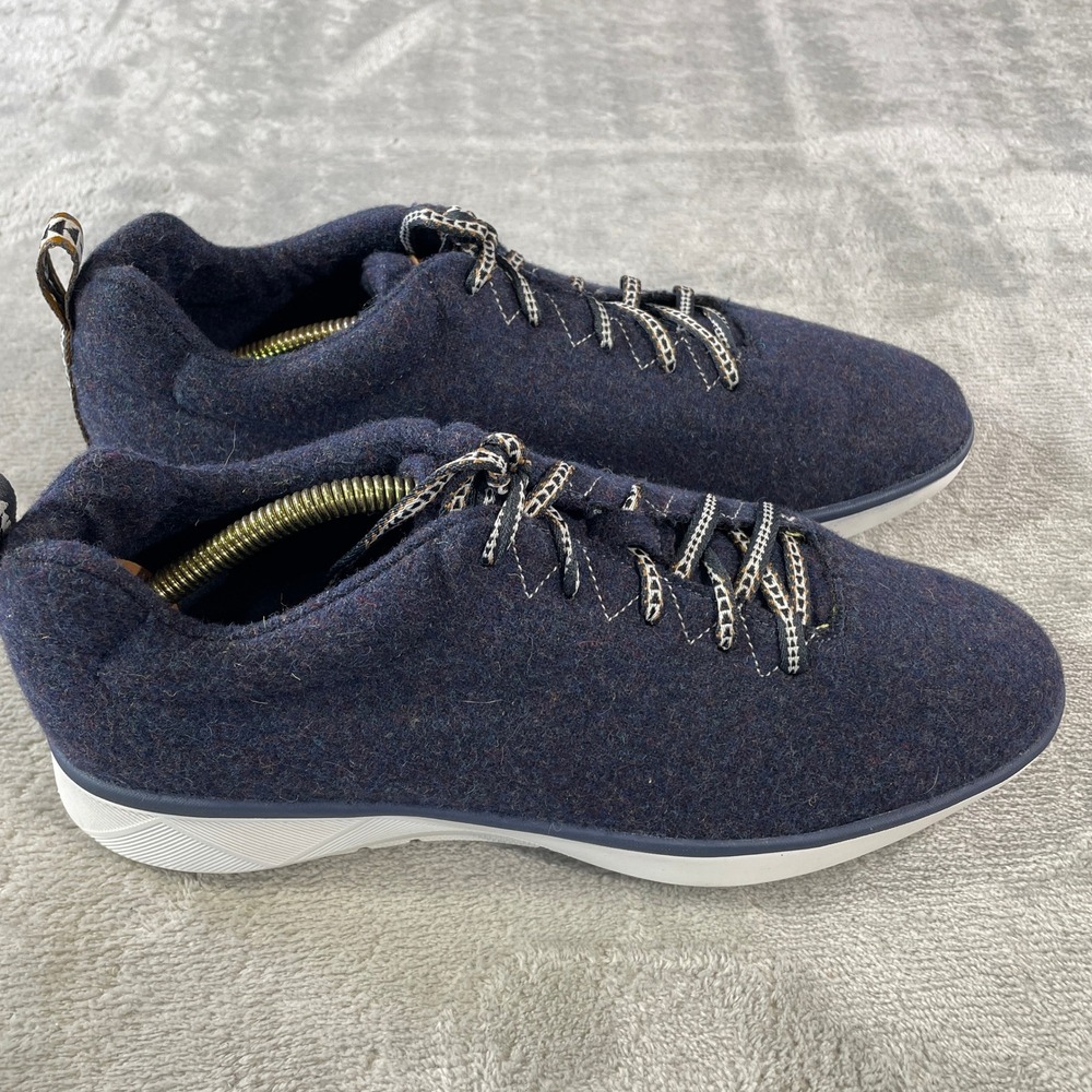 Pendleton Wool Sneakers Shoes Men 9.5 Navy Blue Lace‎ Up Vibram Sole Casual